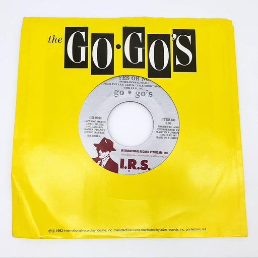 Go-Go's Yes Or No / Mercenary Single Record I.R.S. Records 1984 BR-9933 1