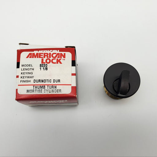 American Lock Co Mortise Cylinder Thumb Turn 1-1/8" Dark Bronze 9220 NOS 2