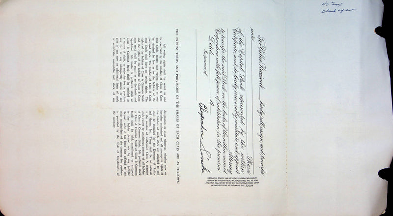 Reiter Dairy Company Stock Certificate Bond Scripophilly Akron Ohio 1965 No 207