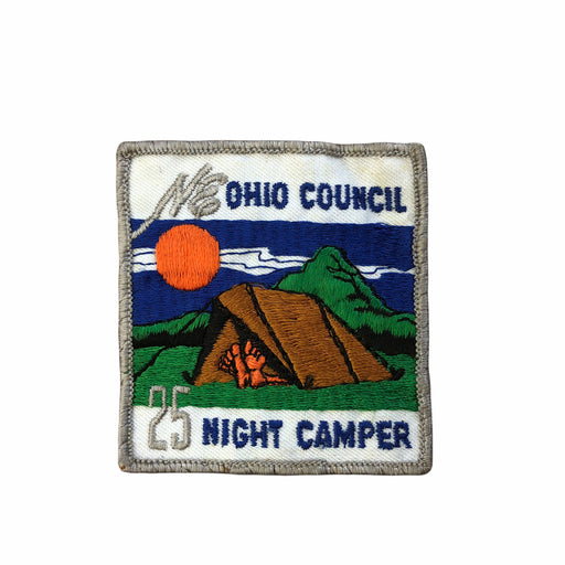 Boy Scouts BSA Northeast Ohio NE Council Patch 25 Night Camper Glue on Back 1