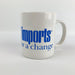 Pier 1 Imports For A Change Coffee Mug Cup White Blue Print Store Promotion 3