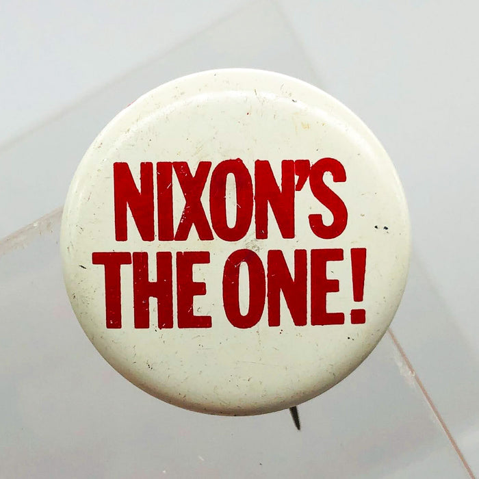 Nixon's The One Button 1" Pinback Presidential Political Campaign Red White 7