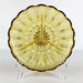 Vintage Amber Yellow Scalloped Edge Pressed Glass Divided Dish Relish Tray 2