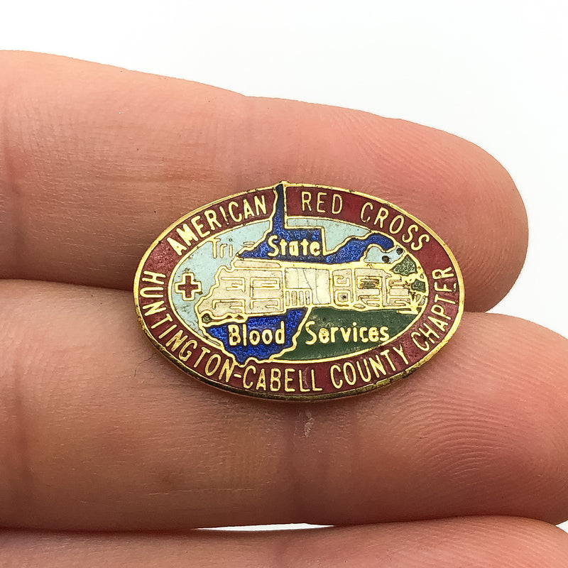 American Red Cross Lapel Pin Huntington-Cabell County Ch. State Blood Services 1