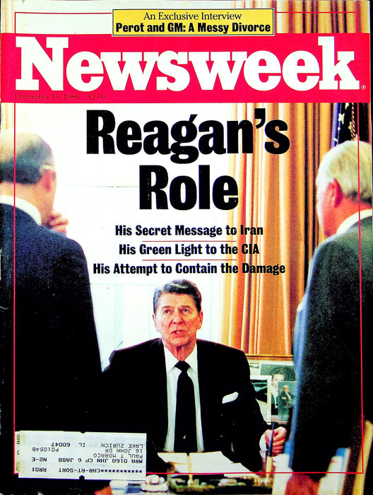 Newsweek Magazine December 15 1986 Iran Mess Reagan Mistakes Made Ross Perot GM