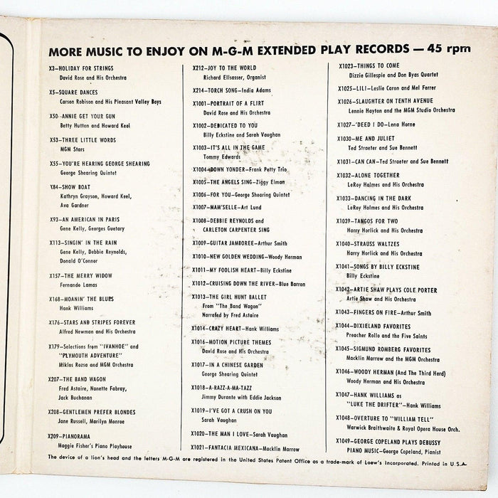 David Rose Serenades Record 45 RPM Double EP X4139 MGM 4