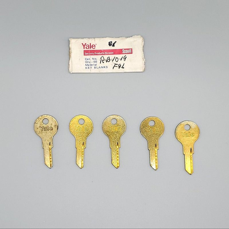5x Yale RB1019 Key Blanks F9L Keyway Brass 4 Pin NOS 3