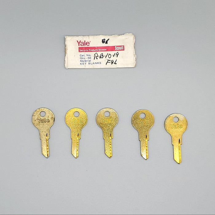 5x Yale RB1019 Key Blanks F9L Keyway Brass 4 Pin NOS 3