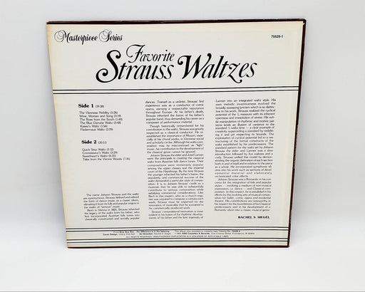 Johann Strauss Jr. Favorite Strauss Waltzes LP Record Sine Qua Non 1983 75529-1 2
