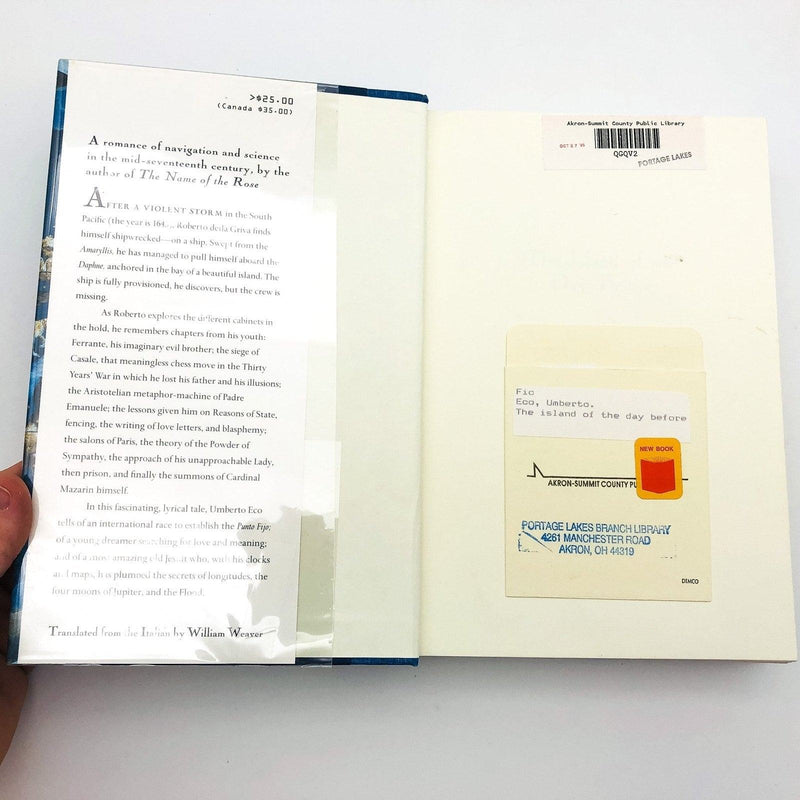 The Island Of The Day Before Hardcover Umberto Eco 1995 Ancient World Ex Library 6