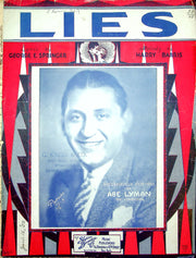Sheet Music Lies Abe Lyman George Springer Harry Barris 1931 Piano Vocal Song 1