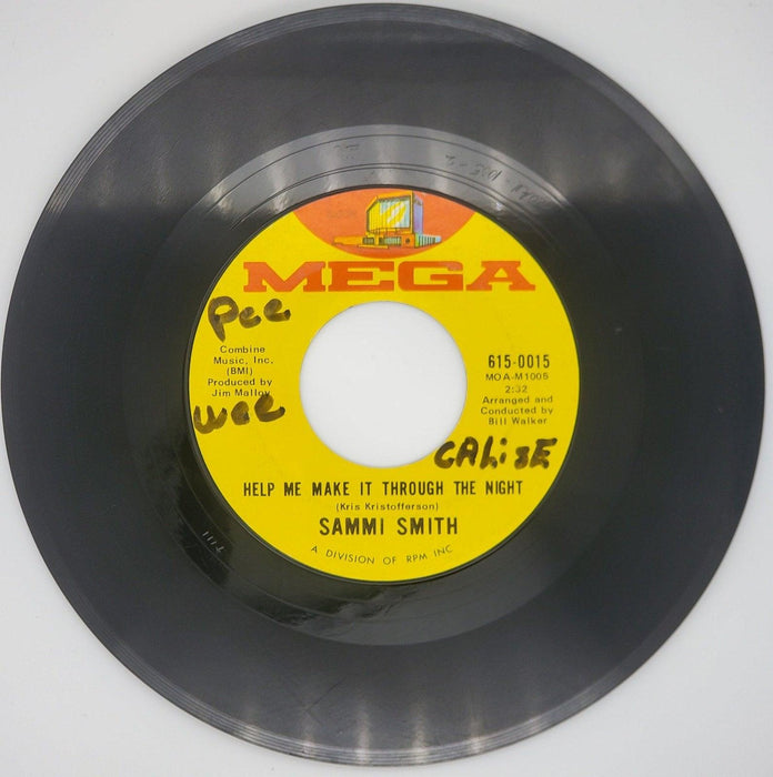 Sammi Smith Help Me Make It Through The Night Record 45 RPM Single Mega 1971 1