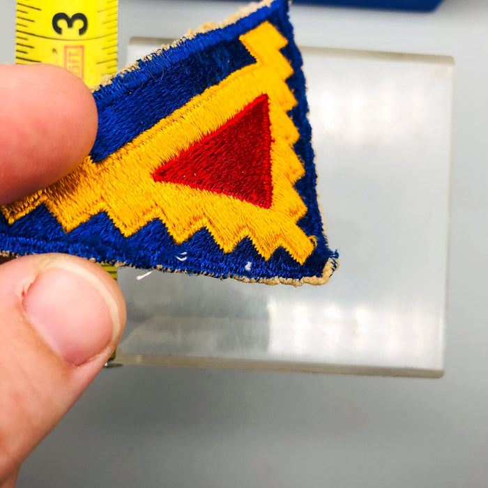 WW2 US 7th Army Patch Full Color Triangle Snow Back Seven Steps Shoulder Sleeve 7