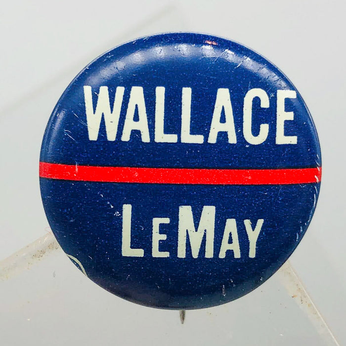 George Wallace Curtis LeMay Button Pin .875" Presidential Campaign Vintage 1