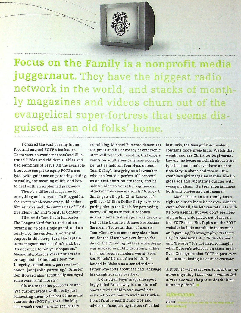Lumpen Magazine 2005 # 96 Focus on the Family Media, Swarmcession 3