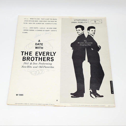 A Date With The Everly Brothers LP Record Warner Bros. 1961 Reissue 2