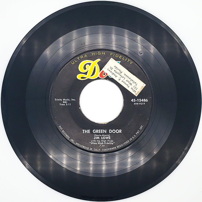 Jim Lowe & The High Fives The Green Door Record 45 RPM Single 45-15486 Dot 1956 1