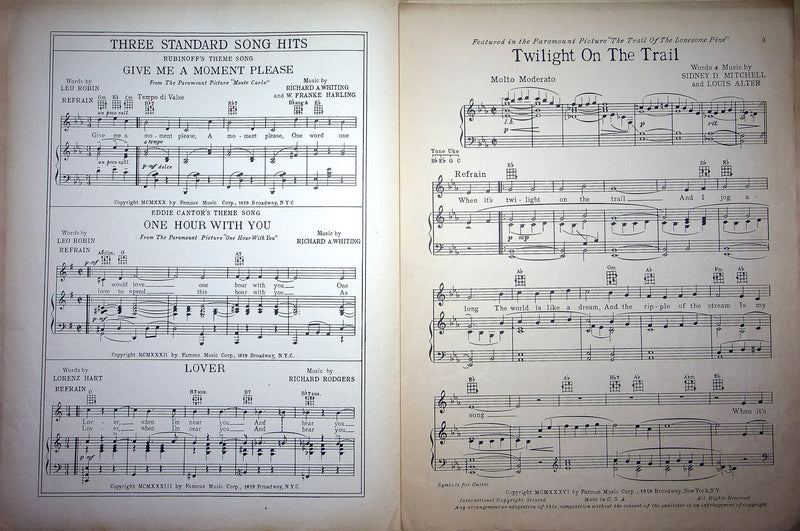 Vintage Sheet Music Twiligh On The Trail 1936 Sylvia Sidney Fred MacMurray Piano 3