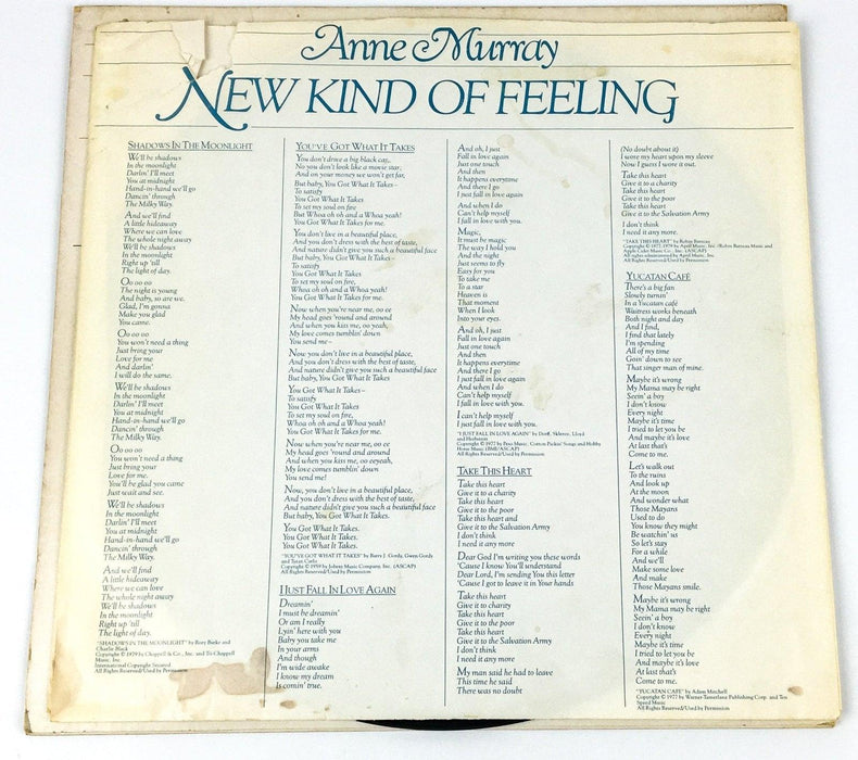 Anne Murray New Kind of Feeling Record 33 RPM LP SW-11849 Capitol Records 1979 3