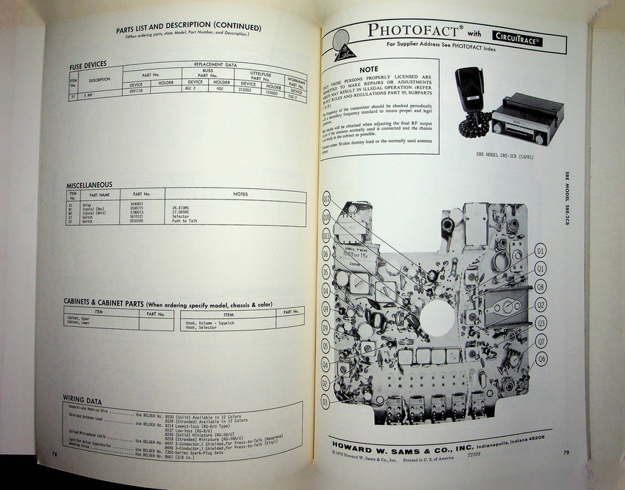 Sams Photofact CB Radio Series CB-30 October 1970 Johnson Midland Penncrest Tram