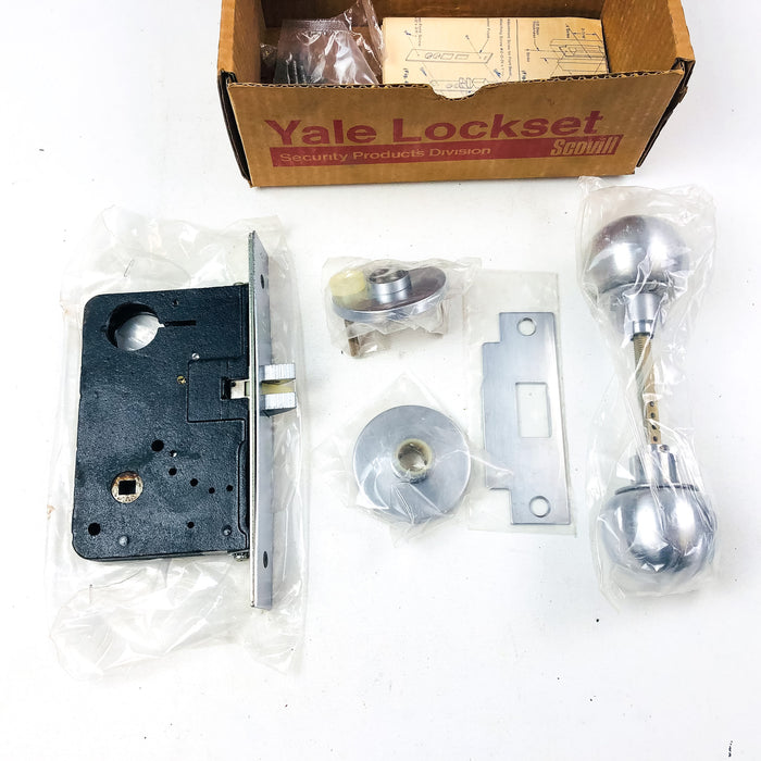 Yale Mortise Lockset Door Handle 8700 RH Carolina US26D Satin Chrome New NOS