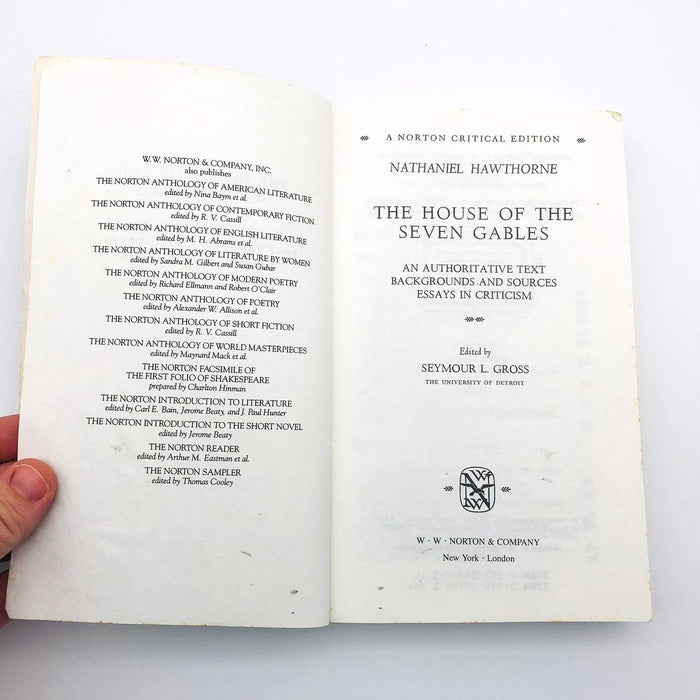 The House Of The Seven Gables Paperback Nathaniel Hawthorne 1967 Norton Critical 6