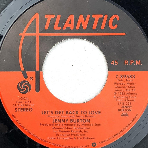 Jenny Burton Bad Habits / Let's Get Back to Love 45 RPM 7" Single Atlantic 1