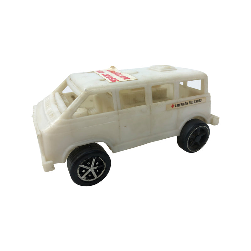 Plastic Ambulance Toy Paramedic American Red Cross Van White Door Opens
