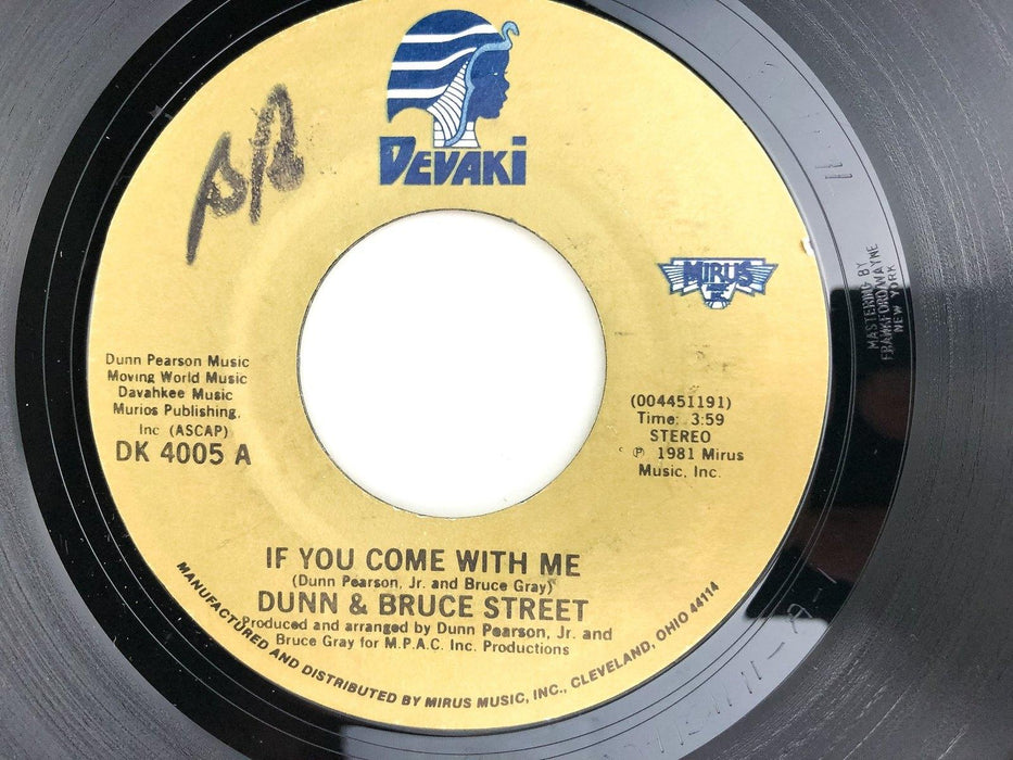 Dunn & Bruce Street 45 RPM 7" Single If You Come With Me / The Moment of Truth 2