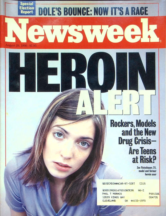 Newsweek Magazine August 26 1996 Heroin Epidemic Deaths Rockers Models Teenagers