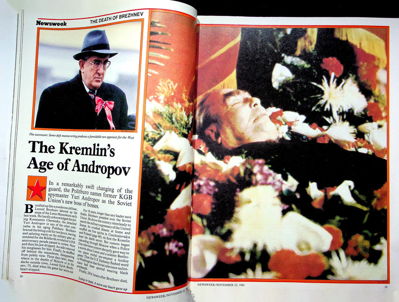Newsweek Magazine November 22 1982 Yuri Andropov KGB Spymaster Veterans Memorial