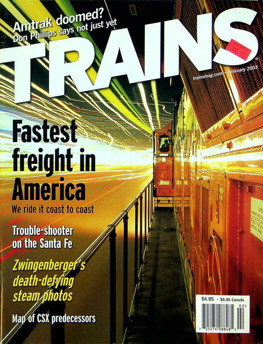 Trains Magazine February 2003 Vol 63 No 2 Fastest Freight In America