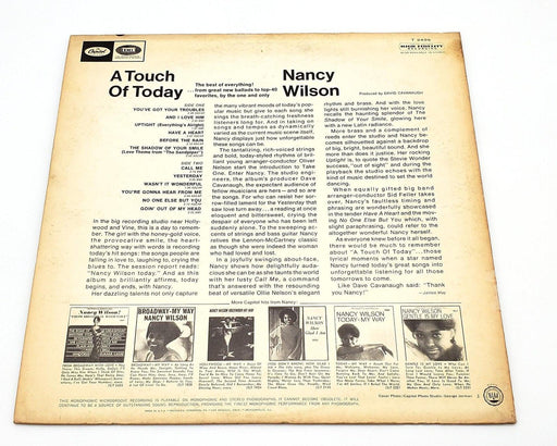 Nancy Wilson A Touch Of Today 33 RPM LP Record Capitol Records 1966 ST 2495 2