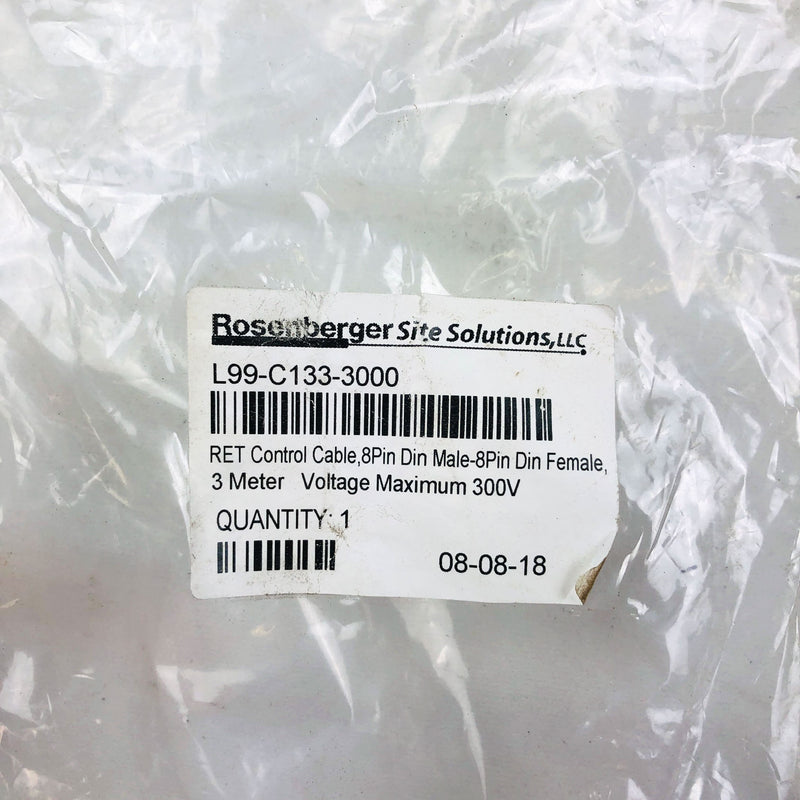 Rosenberger L99-C133-3000 RET Control Cable 8Pin Din Male 8Pin Din Female 3 Met