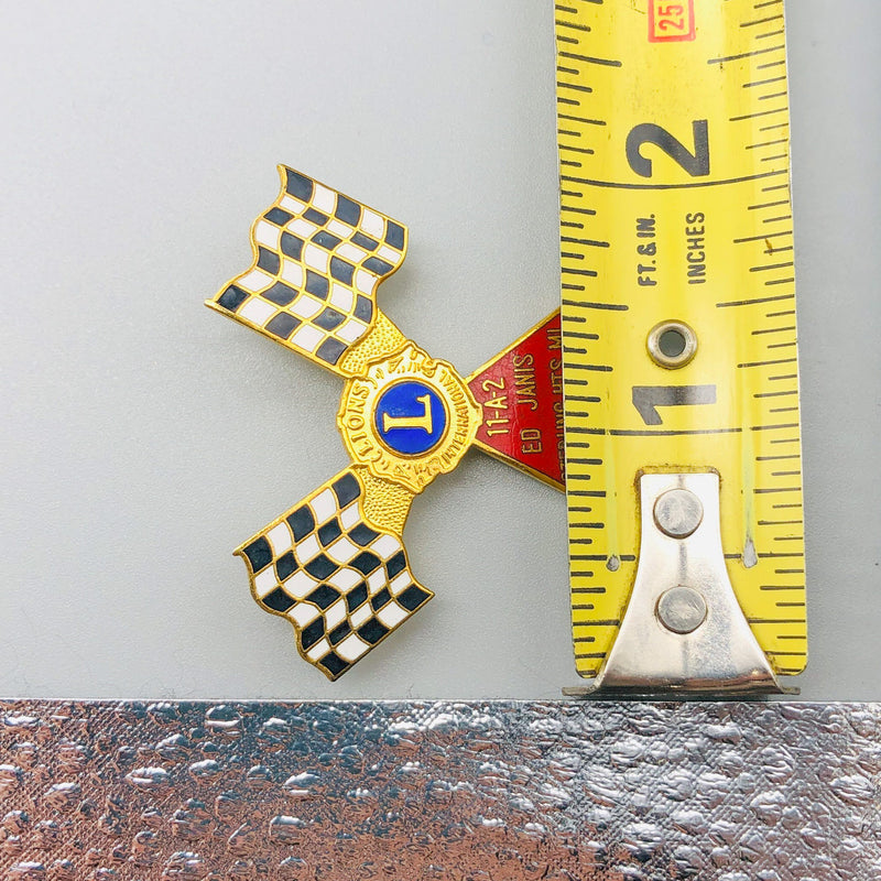 Vintage Lions Club Lapel Pin Pinback Sterling Heights Michigan 11-A-2 Ed Janis