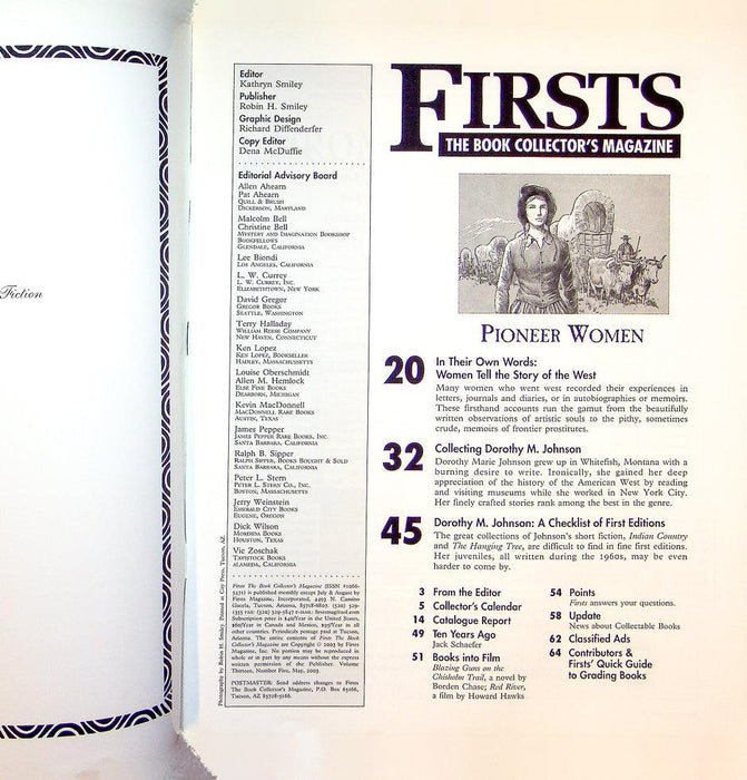 Firsts Magazine May 2003 Vol 13 No 5 Collecting Dorothy M. Johnson 2