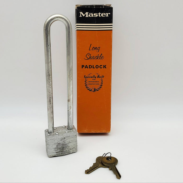 Master Lock Padlock No 1 Long Shackle 6" Milwaukee USA Made Vintage NOS