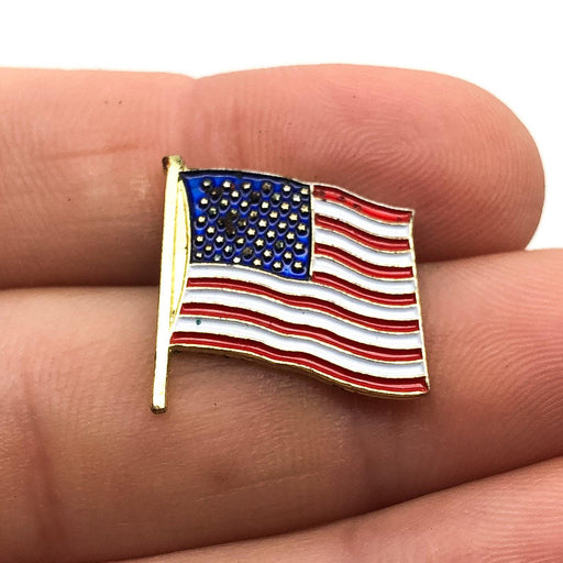 American Flag Lapel Pin Waving United States USA Flag Vintage 1