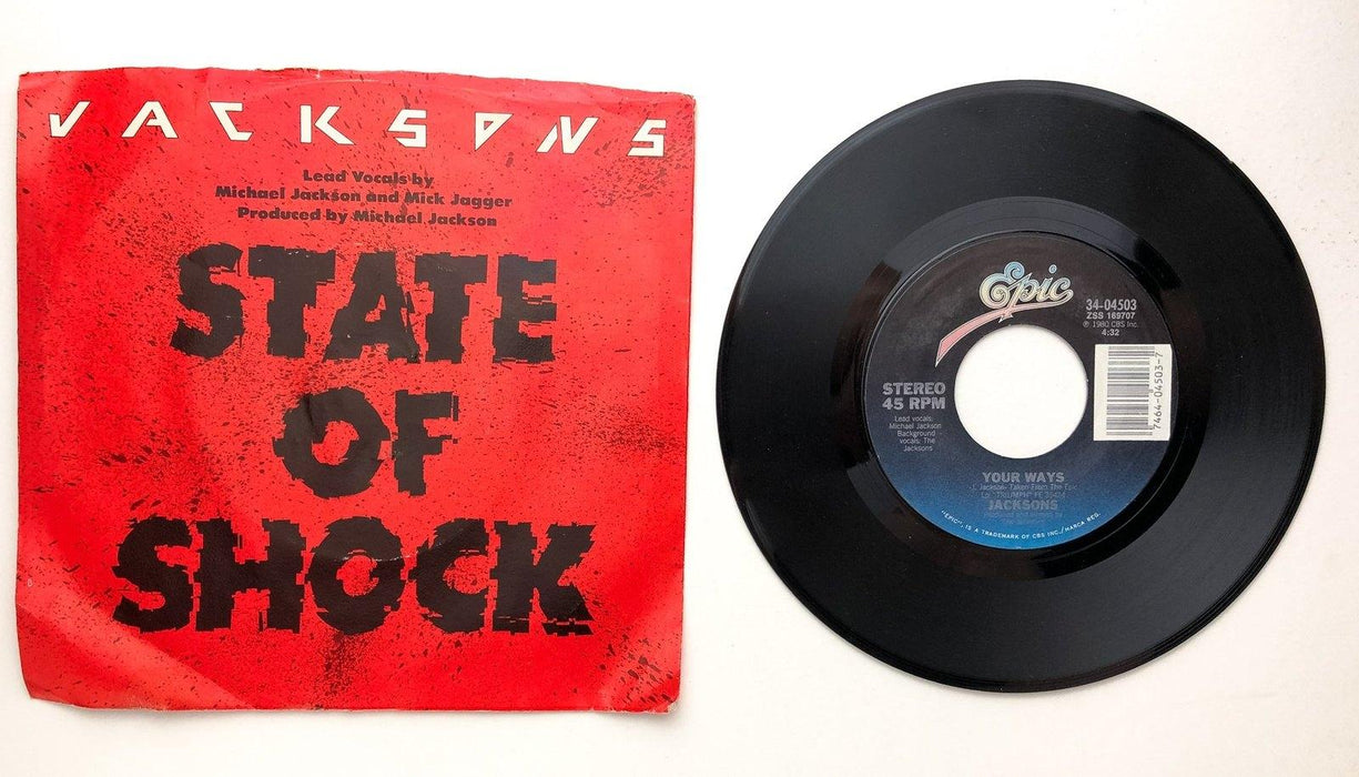 Jacksons 45 RPM 7" Single State of Shock / Your Ways Michael Jackson Lead 1980 6