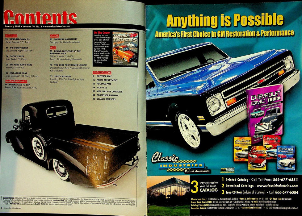 Classic Trucks Magazine January 2007 Vol 16 # 1 F-100 Restyling Revealed