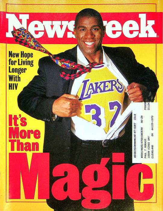 Newsweek Magazine February 12 1996 Magic Johnson HIV Return To Basketball NBA