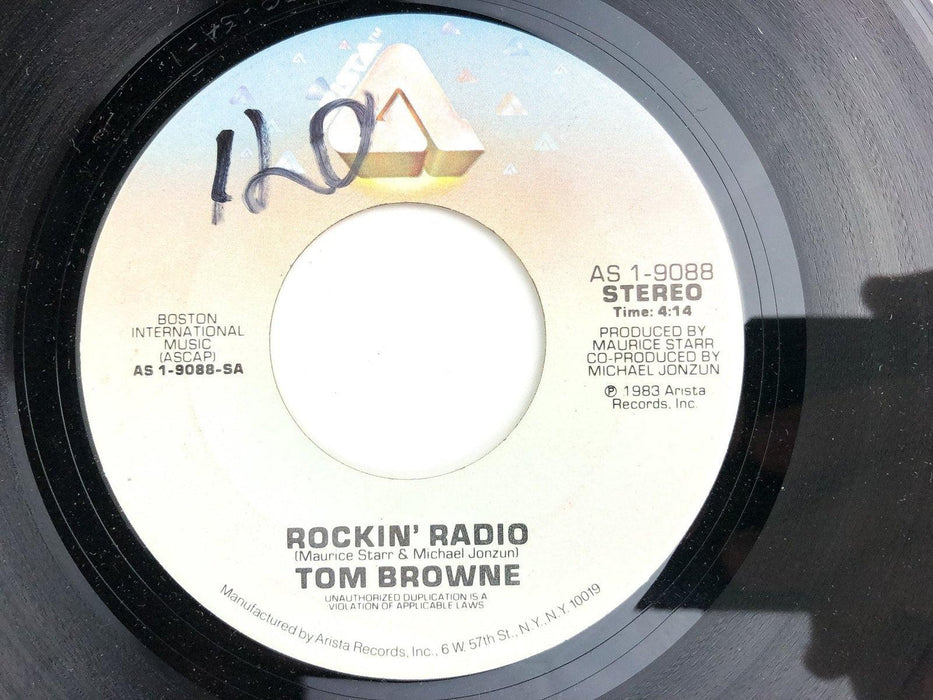 Tom Browne 45 RPM Record 7" Single Rockin' Radio / Angeline Arista 1983 4