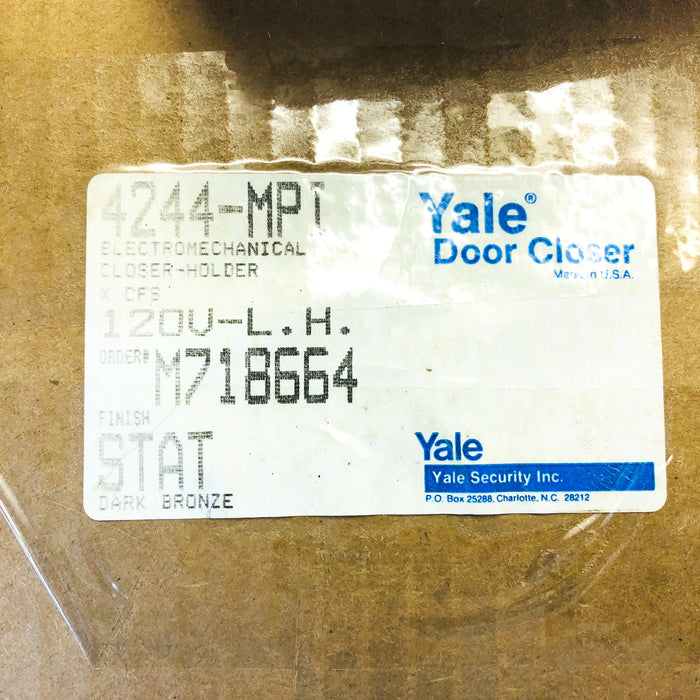 Yale 4244-MPI Door Closer Holder Electromechanical Arm LH Dk Bronze Missing 2