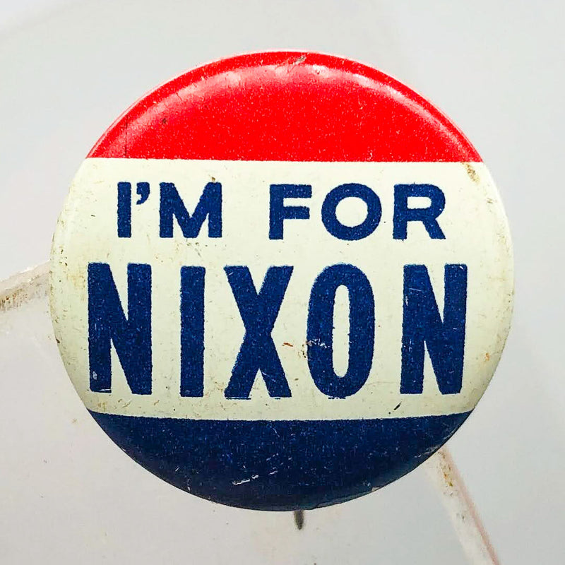 Vintage I'm For Nixon Button .75" Pinback Presidential Campaign Green Duck Co 2