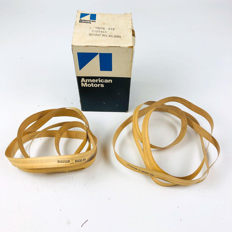 AMC 8125410 Stripe Kit Hood Decal 3682520 RH 3682521 LH Genuine OEM New NOS