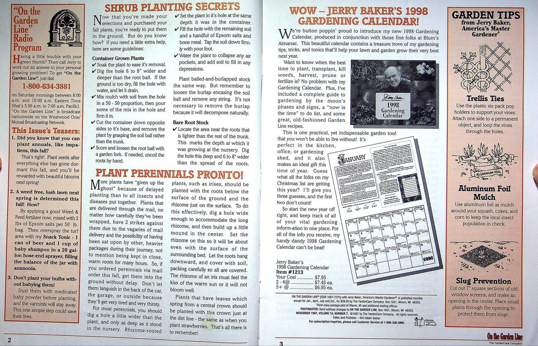 On The Garden Line Magazine November 1997 Homemade Pest Repellents