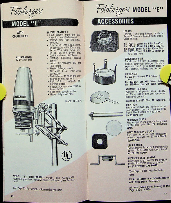 1977 Testrite Photography Equipment Catalog Projectors, Enlargers w/ Price List