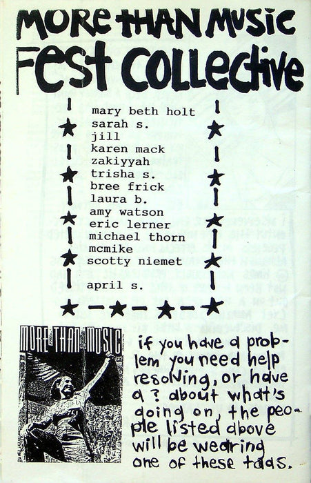 More Than Music Punk Festival Zine June 1999 Festival Schedule, Columbus OH Food 3