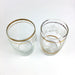 MCM Pitcher & Glass Tumbler Set 7" Pitcher & 4x 2-3" Tumblers Gold Band 8