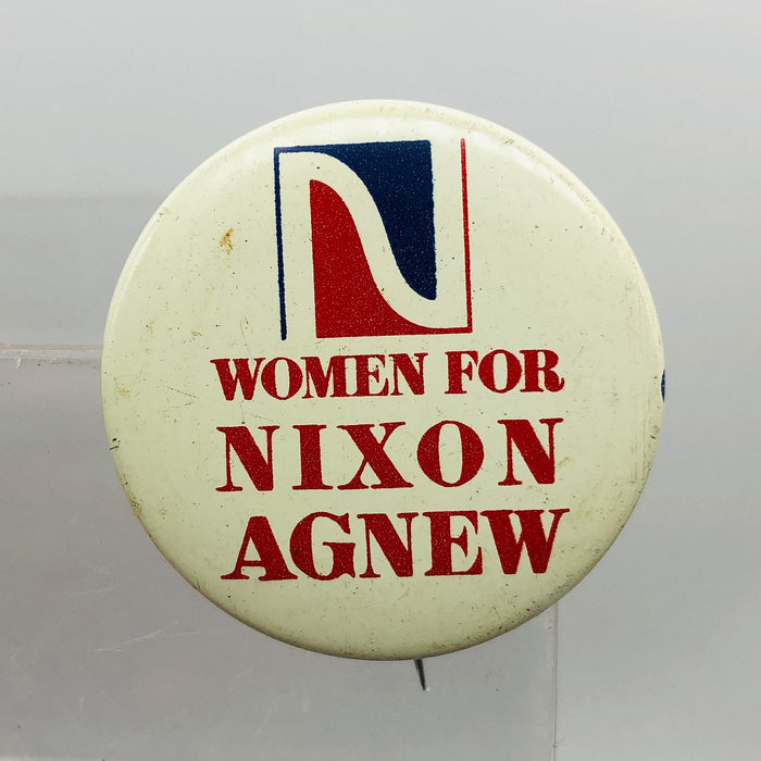 Women For Nixon Agnew Button Pinback 1-1/8" Pat Hitt Presidential Campaign 2